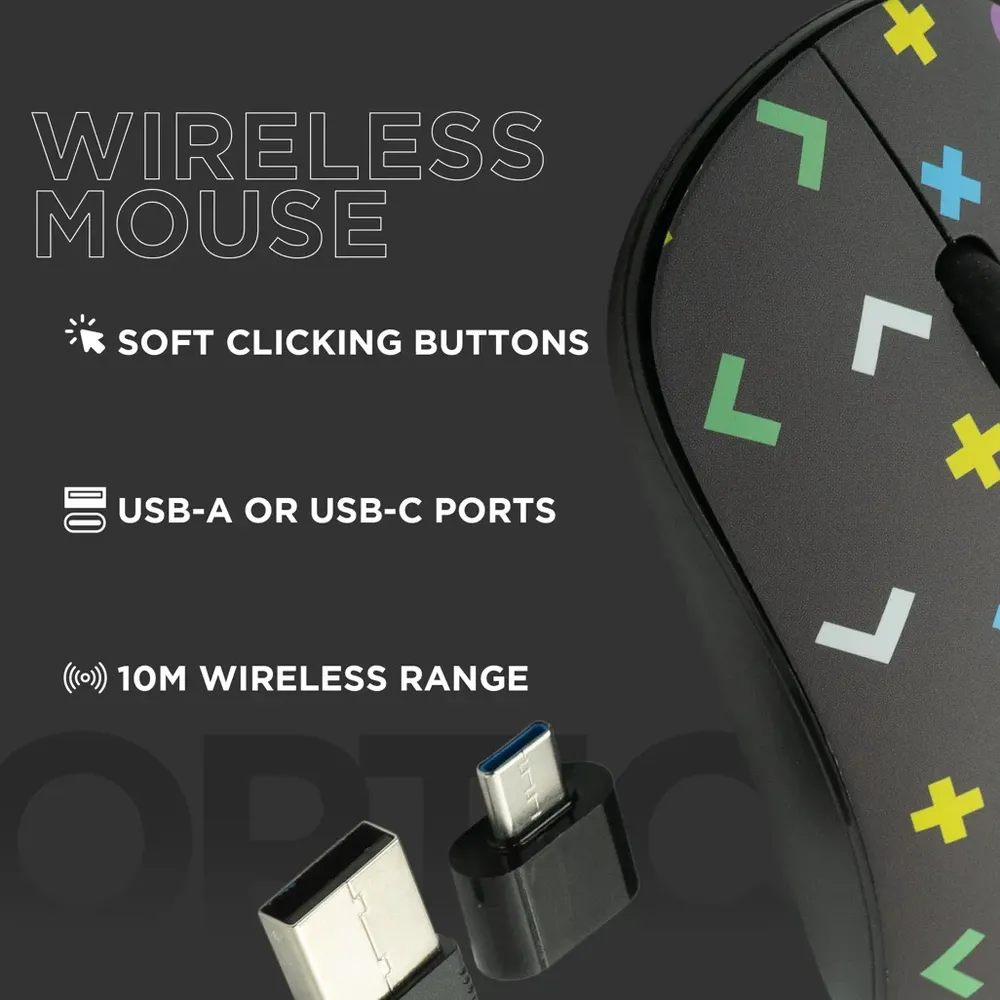 Volkano Tag Series 2.4G Wireless Optical MouseUSB/TypeC Geo - Image 14