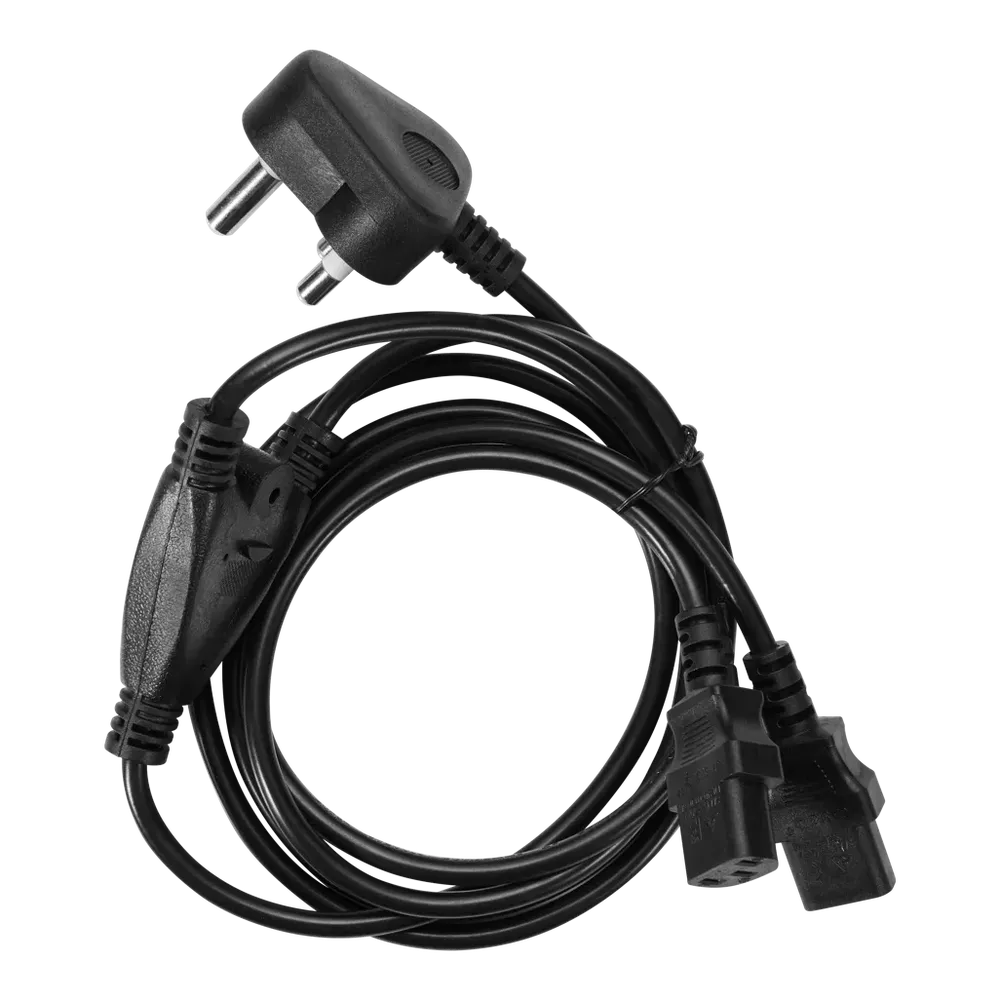 Volkano Presto series Double 3 pin IEC Power Cable 1.8m 10A - black - Image 3