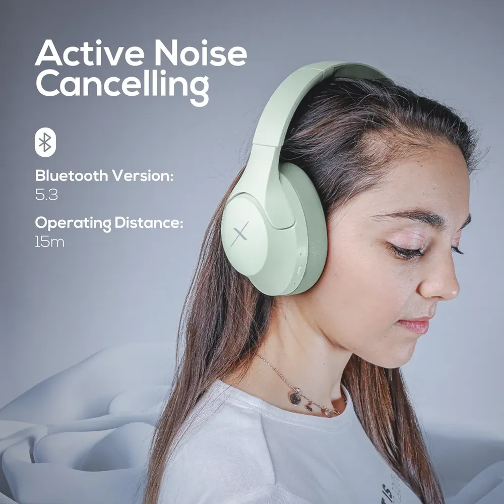 VolkanoX VXH200 Bluetooth Headphones with ANC - Green - Image 6