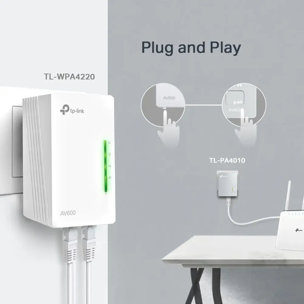 TP-Link TL-WPA4221 KIT AV600 Powerline Wi-Fi Kit - Image 3