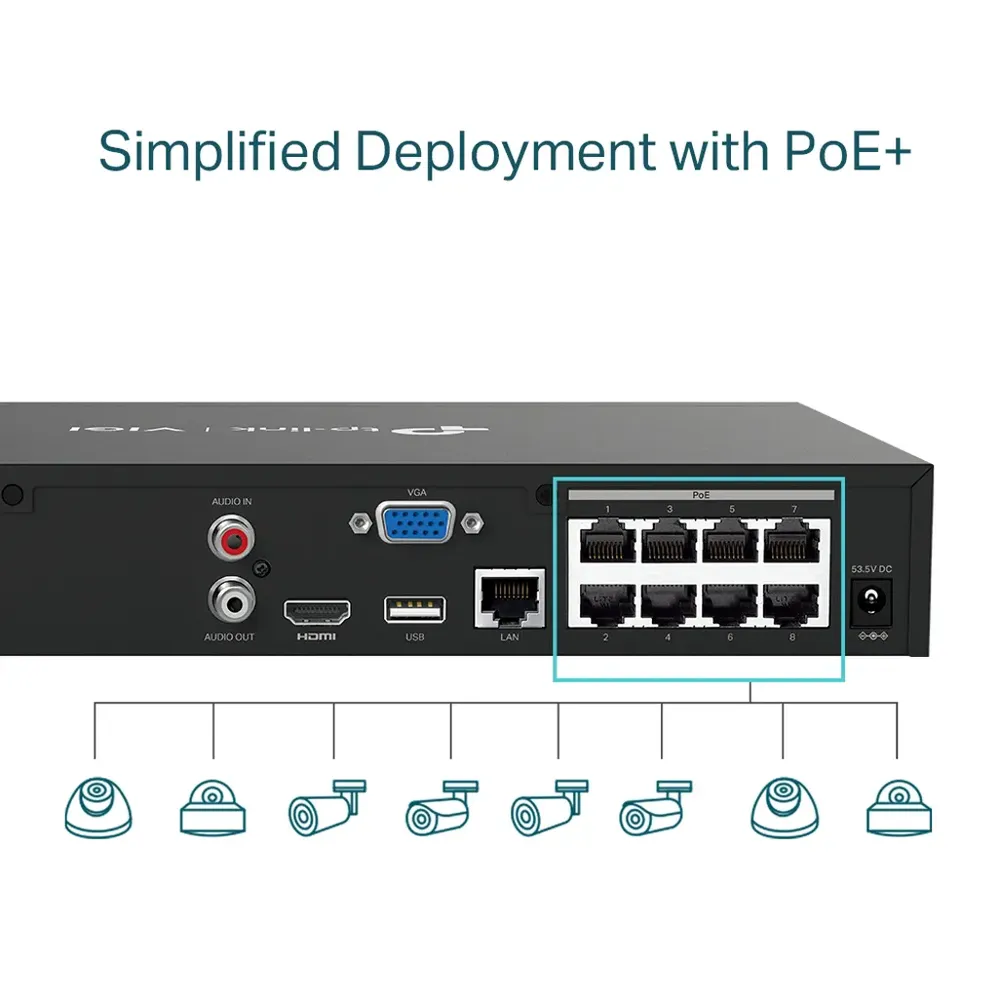 TP-Link Vigi NVR1008H-8P 8 Channel PoE+ Network Video Recorder - Image 8